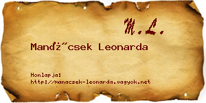 Manácsek Leonarda névjegykártya